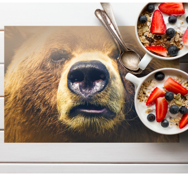 Tovaglietta americana originale primo piano orso - TenStickers