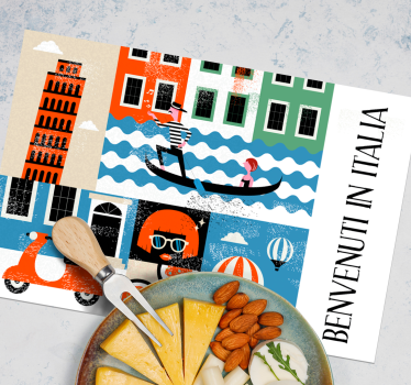 Tovaglietta americana originale scena italiana vivace - TenStickers