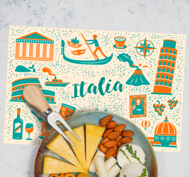 Tovaglietta americana originale scene culinarie italiane - TenStickers