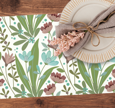 Tovaglietta americana originale stampa foglia botanica - TenStickers