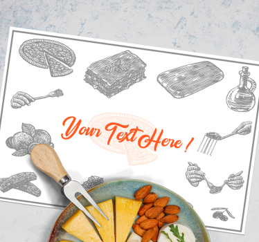 Tovaglietta americana originale stile illustrazione cibo - TenStickers
