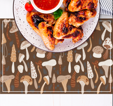 Tovaglietta americana originale superficie a motivi funghi - TenStickers