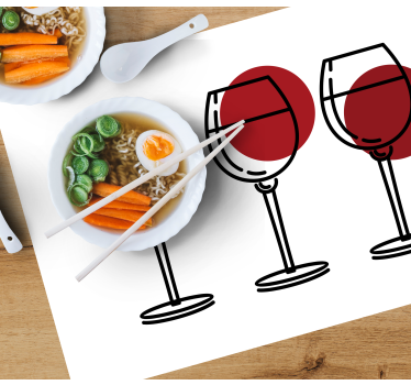 Tovaglietta americana originale trio di bicchieri da vino - TenStickers