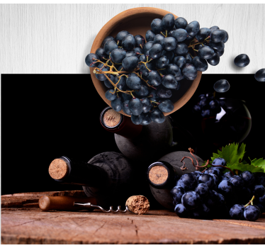 Tovaglietta americana originale uva e bottiglie di vino - TenStickers