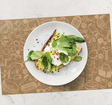 Tovaglietta americana textu elementi di cucina intricati - TenStickers