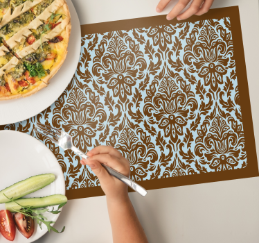 Tovaglietta americana textu emblema fiore intricato - TenStickers