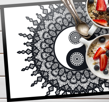 Tovaglietta americana textu motivo mandala yin yang - TenStickers