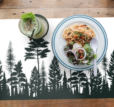 Tovaglietta americana textu motivo silhouette foresta - TenStickers