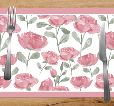 Tovaglietta colazione elegante Modello di rosa vintage naturale - TenStickers