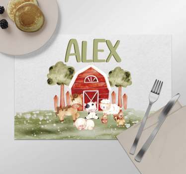 Tovaglietta colazione per casa acquerello carino fattoria - TenStickers