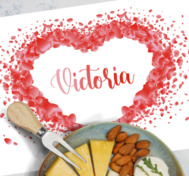 Tovaglietta con nome Petali che formano il cuore con il nome - TenStickers