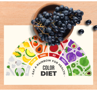 Tovaglietta personalizzata con testo Carrello del cibo arcobaleno - TenStickers