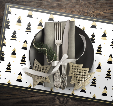 Tovaglietta natalizia con alberi di Natale - TenStickers