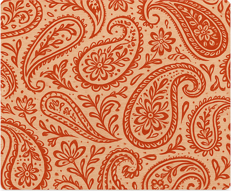 Tovaglietta americana originale motivo paisley rosso caldo - TenStickers
