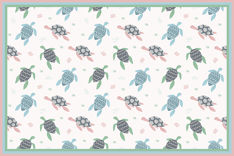 Tovaglietta americana infantile design a tema tartaruga - TenStickers