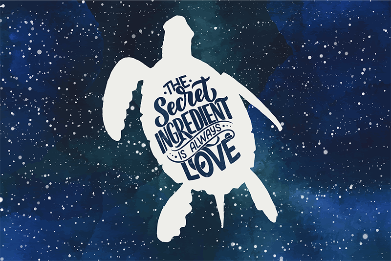 Tovagliette tartaruga con motivo a galassia - TenStickers