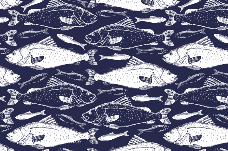 Tovaglietta texture Pesce sotto il mare - TenStickers