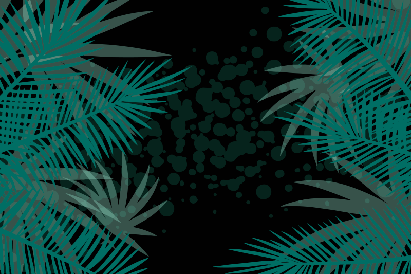 Tovaglietta americana moderna con sfondo foglie tropicali - TenStickers