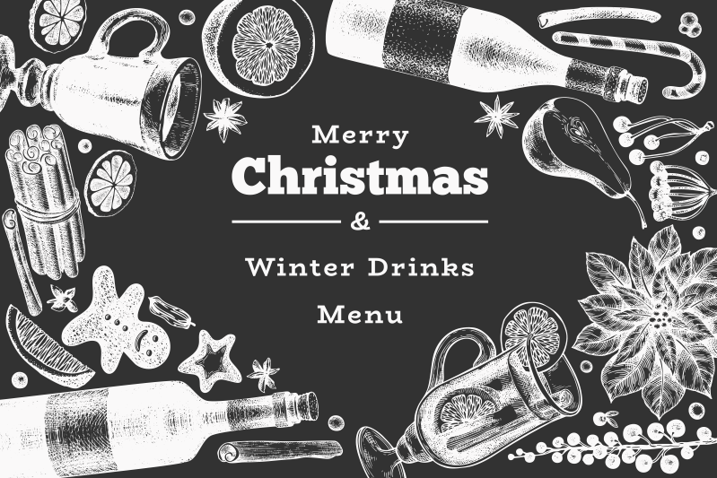 Tovaglietta americana natale menu bevande festive - TenStickers