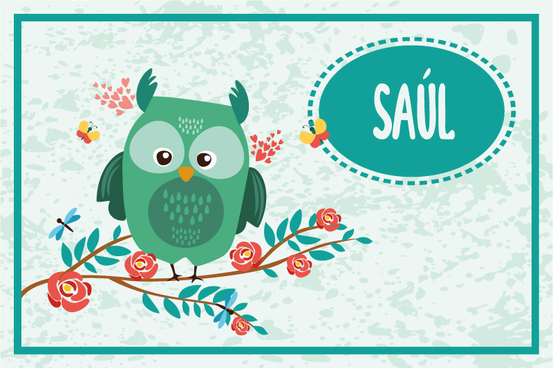 Tovaglietta infantile gufo personalizzabile - TenStickers