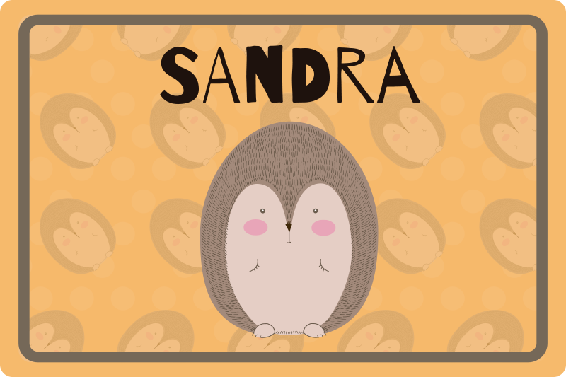 Tovaglietta americana infantile con riccio adorabile - TenStickers