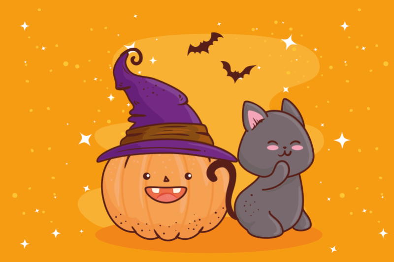 Tovaglietta americana infantile Strega testa di zucca - TenStickers