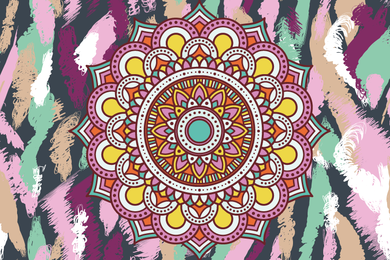 Tovaglietta americana textu elemento mandala vivace - TenStickers