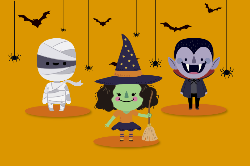 Tovaglietta americana di halloween personaggi stravaganti - TenStickers