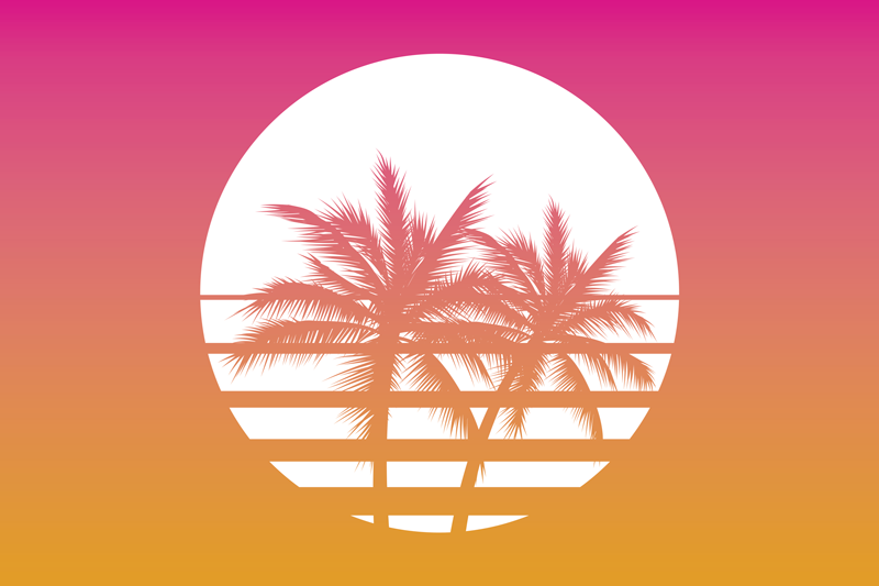 Tovaglietta americana originale palma al crepuscolo - TenStickers