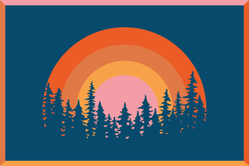 Tovaglietta americana originale paesaggio arcobaleno vivace - TenStickers