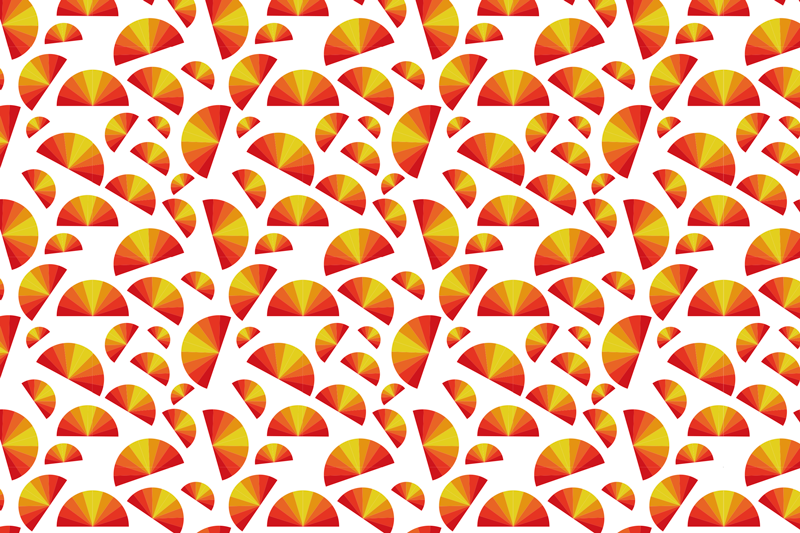 Tovaglietta americana originale motivi a ventaglio colorati - TenStickers