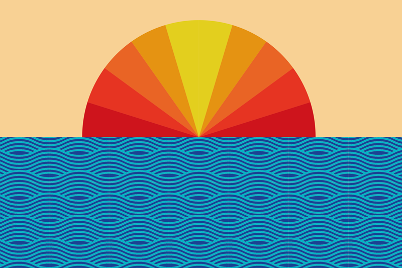 Tovaglietta americana textu onde oceaniche all'alba - TenStickers