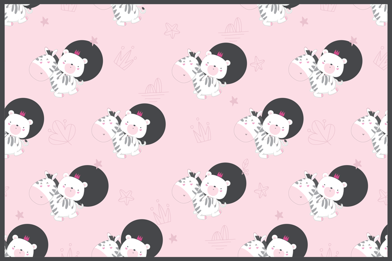 Tovaglietta americana infantile illustrazioni di zebra cute - TenStickers