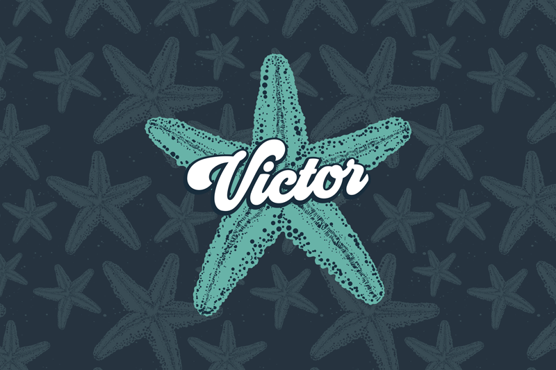 Tovaglietta americana con nome stella marina personalizzata - TenStickers