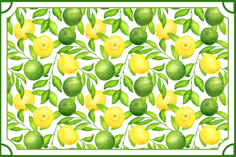 Tovaglietta americana texture Cornice di limoni e limette da mens - TenStickers