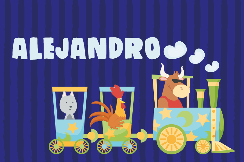 Tovaglietta americana infantile animali del treno colorati - TenStickers