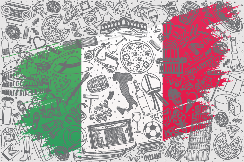 Tovaglietta americana originale tema culinario italiano - TenStickers