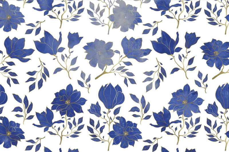 Tovaglietta americana originale motivo floreale blu - TenStickers
