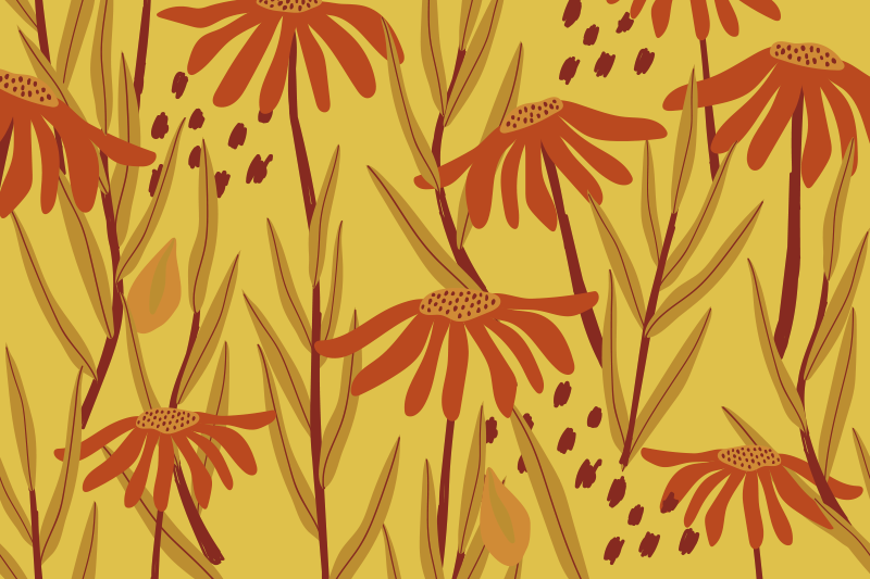 Tovaglietta americana originale motivo floreale giallo - TenStickers