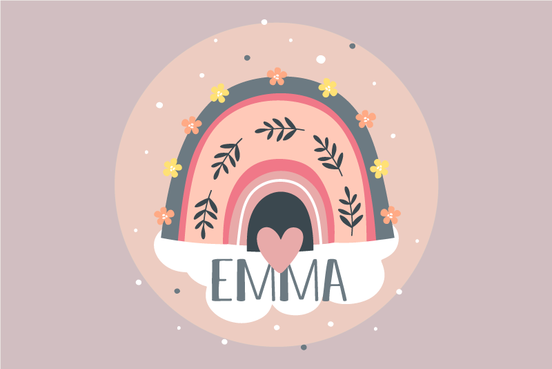 Tovaglietta americana infantile design floreale arcobaleno - TenStickers