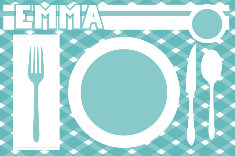 Tovaglietta americana con nome tovaglietta personalizzata - TenStickers