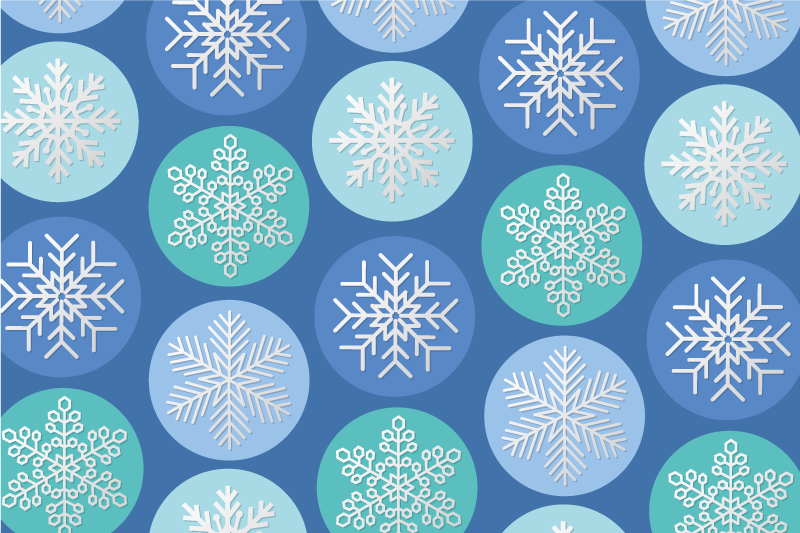 Tovaglietta americana natale cerchio con fiocchi di neve - TenStickers