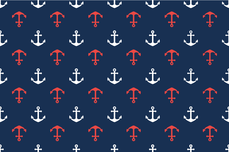 Tovaglietta americana originale motivo ancore nautiche - TenStickers