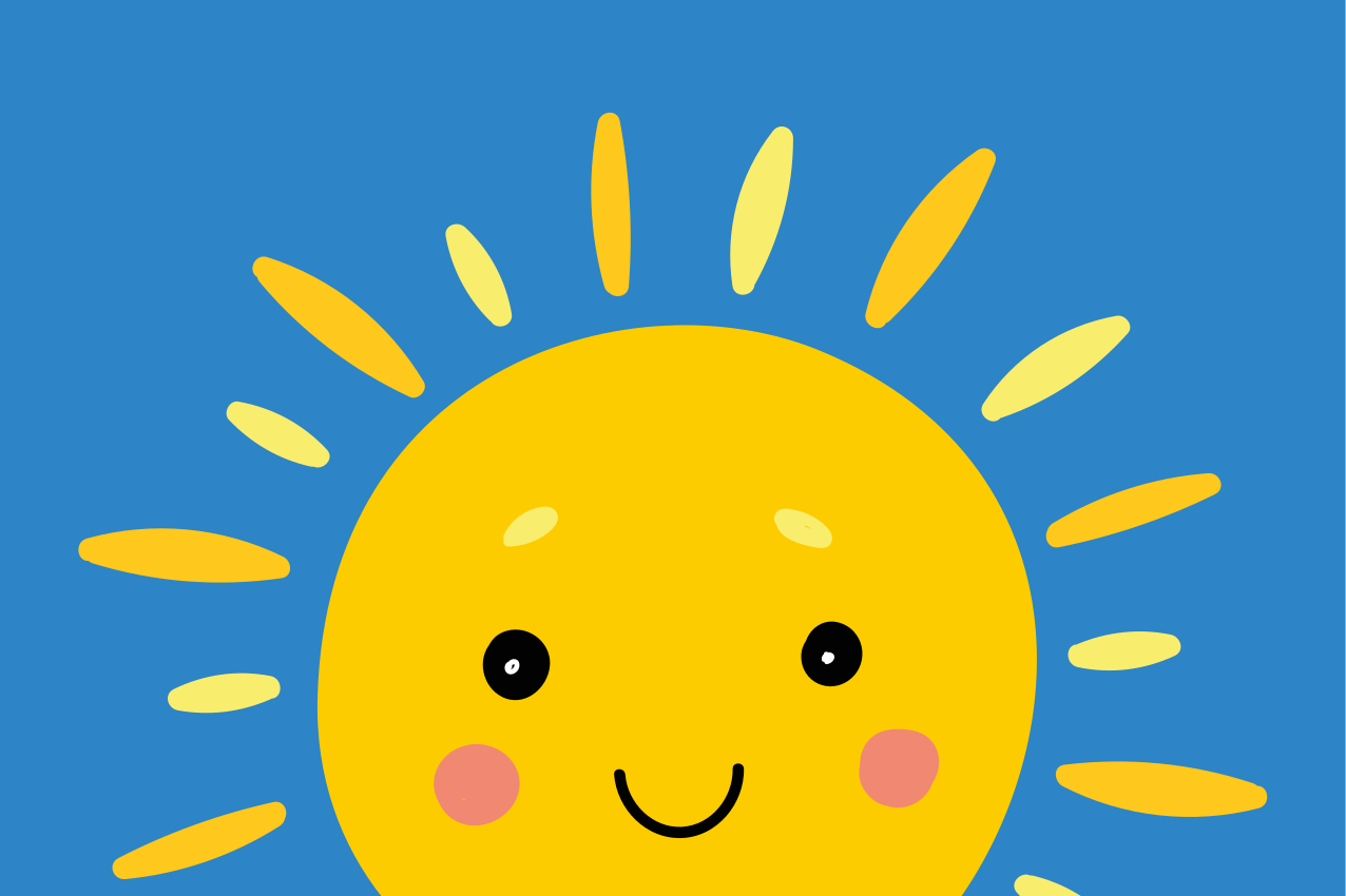Tovaglietta americana infantile faccia del sole sorridente - TenStickers