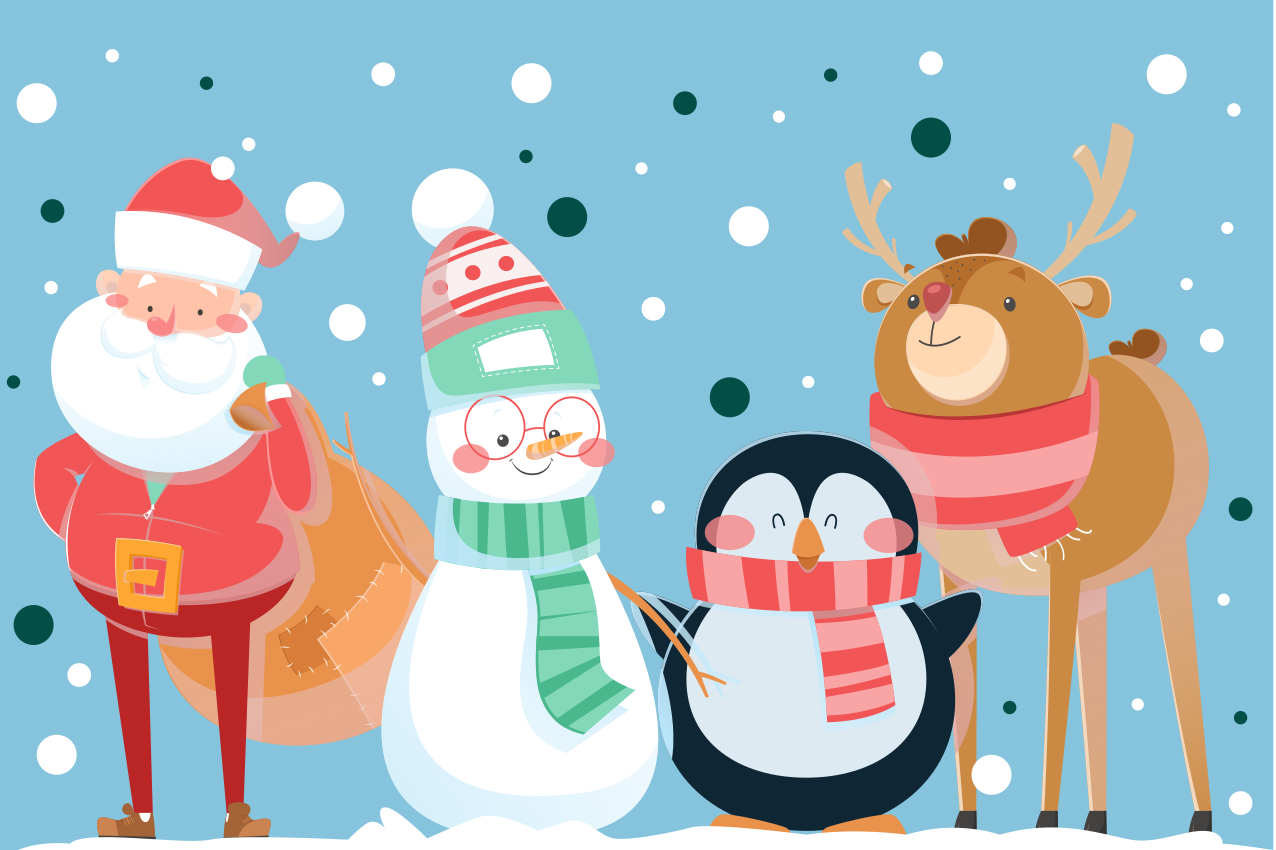 Tovaglietta americana natale personaggi di babbo natale - TenStickers