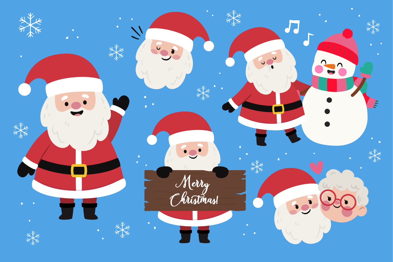 Tovaglietta americana natale personaggi di babbo natale - TenStickers