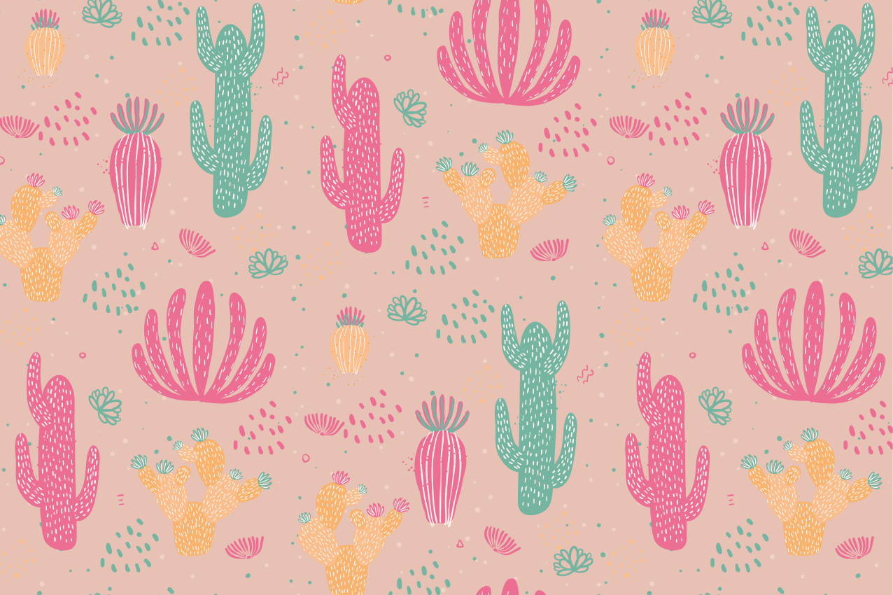 Tovaglietta americana originale motivo cactus vibrante - TenStickers
