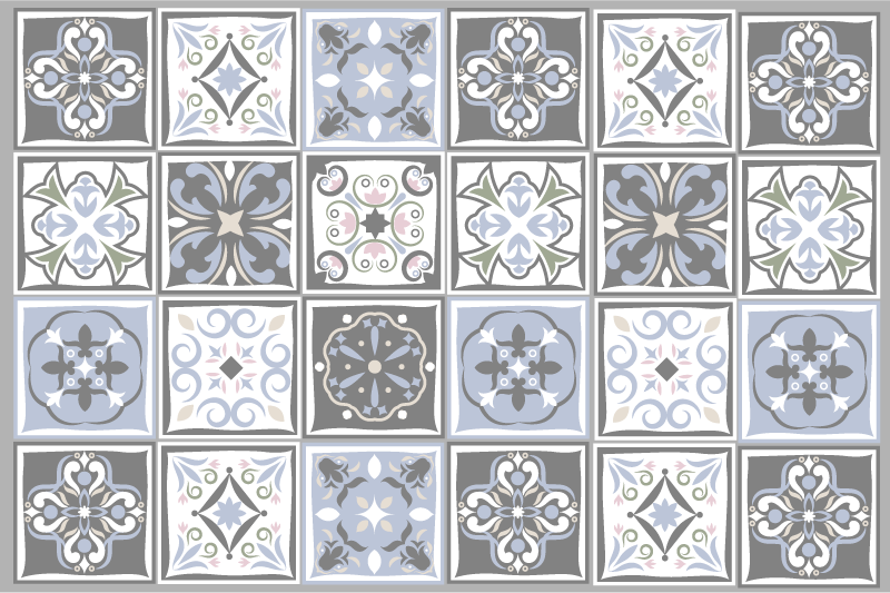 Tovaglietta americana textu motivi di piastrelle ornate - TenStickers
