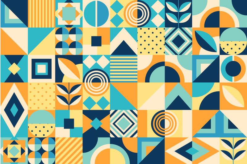Tovaglietta americana moderna gioco di motivi geometrici - TenStickers
