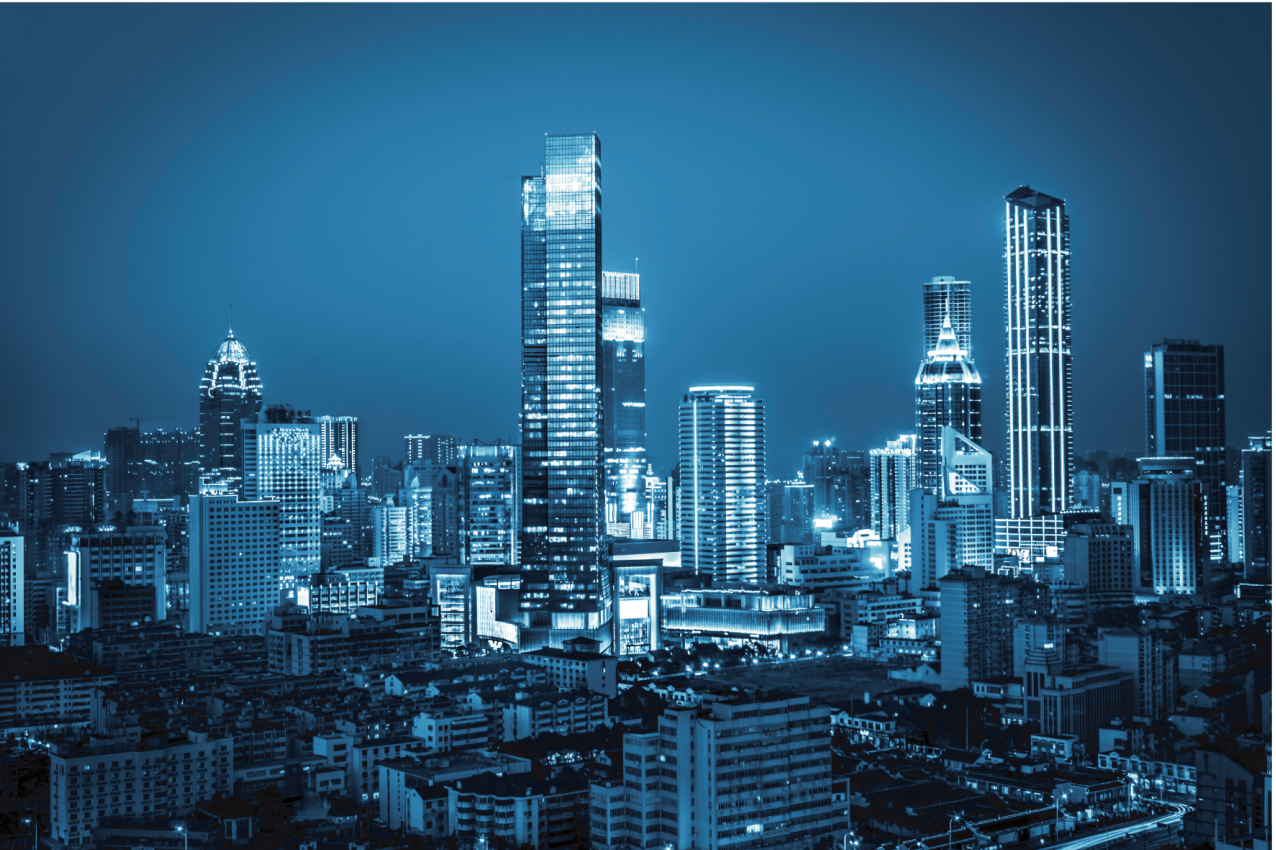 Tovaglietta americana moderna vista sullo skyline - TenStickers